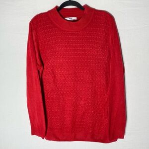 Alia Red Soft Knit Crew Neck Pullover Sweater XL